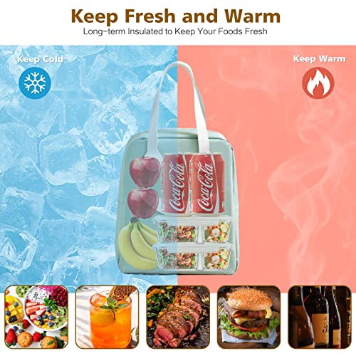 Zhong Hua Insulated Lunch Bags For Women, Reusable Lunch Tote Box Leakproof Cooler Bag Lunchbag For Office Work Picnic Beach Workout, Green #TOP6