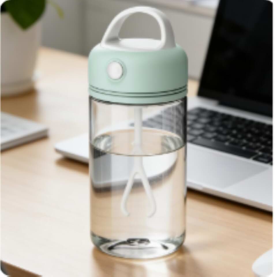 Coqueteleira elétrica de proteína de 300 ml, mistura automática, portátil, caneca de agitação automática para esportes ao ar livre, verde