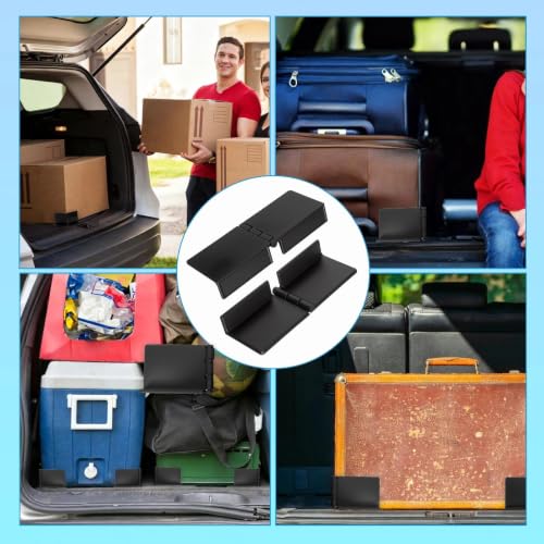 JYYWTSI KRYDON organizer do bagażnika, 2 sztuki, zapięcie na rzep do bagażnika, regulowane mocowanie bagażu i separator do samochodu, SUV i kombi, uniwersalne do podłóg tekstylnych
