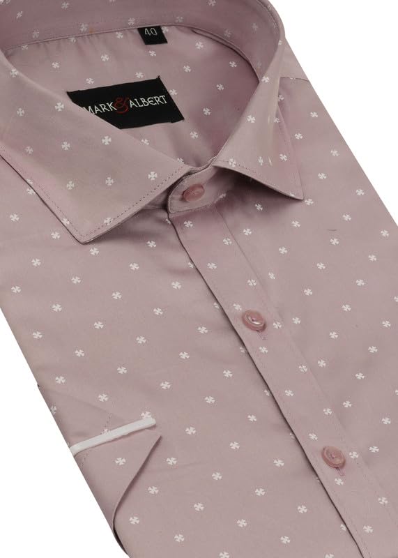 Image of MARK & ALBERT Mens Half Sleeves Printed Shirt