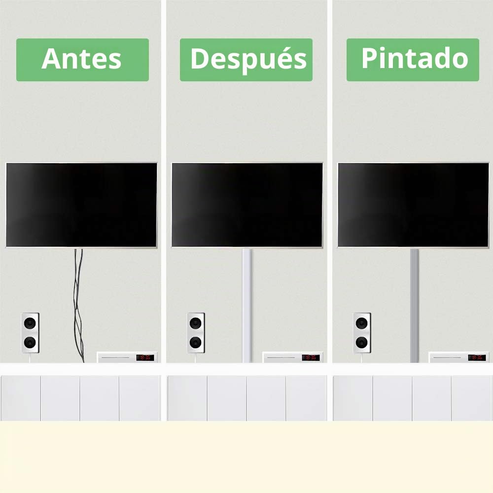 MUDEELA Canaleta de Cables autoadhesiva de PVC, 320 cm, para Ocultar Cables, para Todos los Cables de alimentación en el hogar y la Oficina, 8 Unidades de 40 x 3 x 1,7 cm