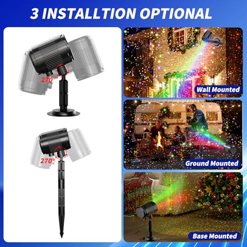 Image of Christmas Laser Projector Light Outdoor: RGB 3 Colors Firefly Moving Laser Lights, IP65 Waterproof Star Projector Lights Show Decor for Garden Yard Holiday Party, Christmas Halloween New Year Gift