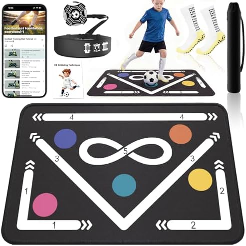 Soccer Training Mat with Silent Shock Absorption and Non-Slip Bas...