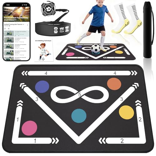 2F22E Soccer Footwork Training Mat Video Training, Non-Slip