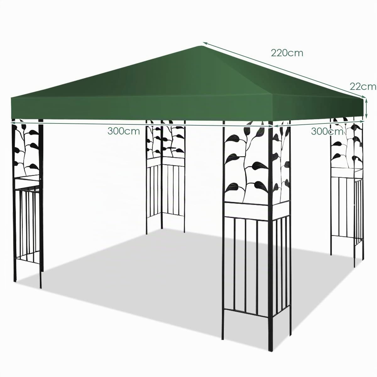 GIANTEX Tetto di Ricambio, per Gazebo Giardino di 3 x 3 M, Doppio/Singolo Strato, in Tessuto Poliestere, per Cortile/Spiaggia/Parco, 3 Colori e 2 Stili