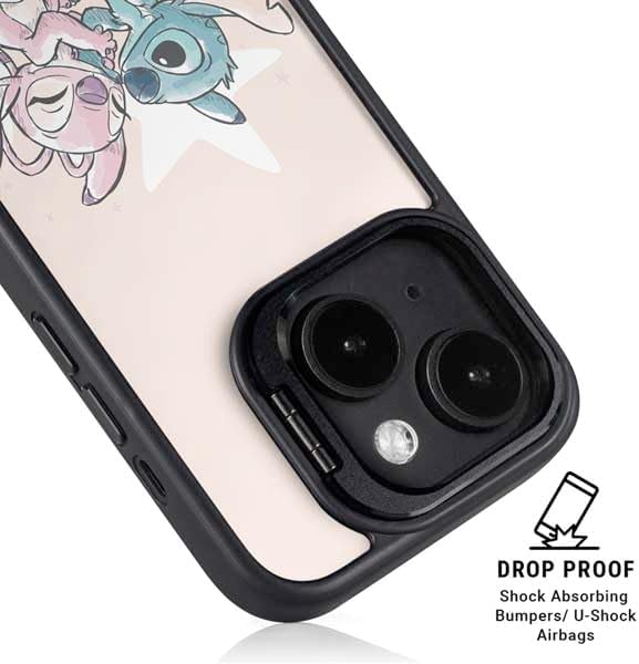 Skinit Kickstand Phone Case Compatible with iPhone 13 - Officially Licensed Disney Lilo and Stitch Stitch and Angel Design