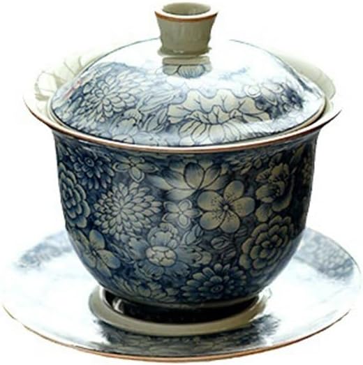 Handmade Ceramic Tea Bowl Three Talent Covered Cup