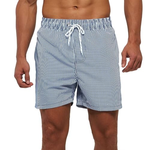 Mens Swim Trunks Quick Dry Boardshorts with Mesh Lining Above Knee Swimwear Bathing Suits