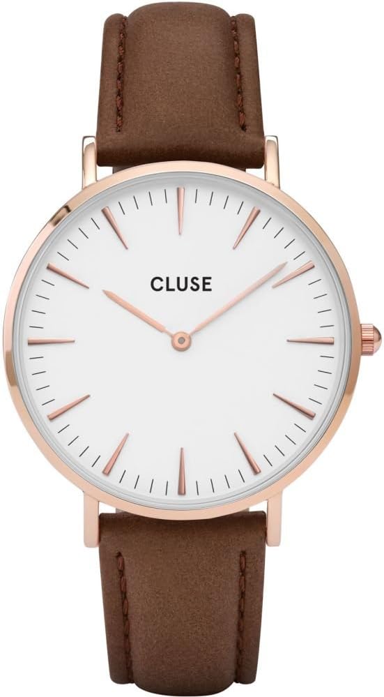 CLUSEWomens Analogue Classic Quartz Connected Wrist Watch with Leather Strap CL18010