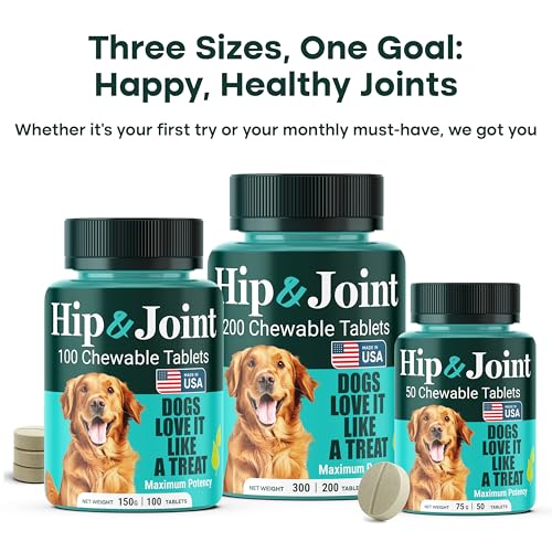Natureflow Hip and Joint Supplement for Dogs 50ct, Power of Nature, Made in USA, Up to 100 Days Supply, with Green-Lipped Mussel, Glucosamine, Chondroitin, MSM & Devil’s Claw, for All Breeds