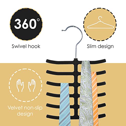 Home Basics FH01149 3-Pack Non-Slip Organizer Rack 3 Pack Velvet Tie Hanger thumb #2