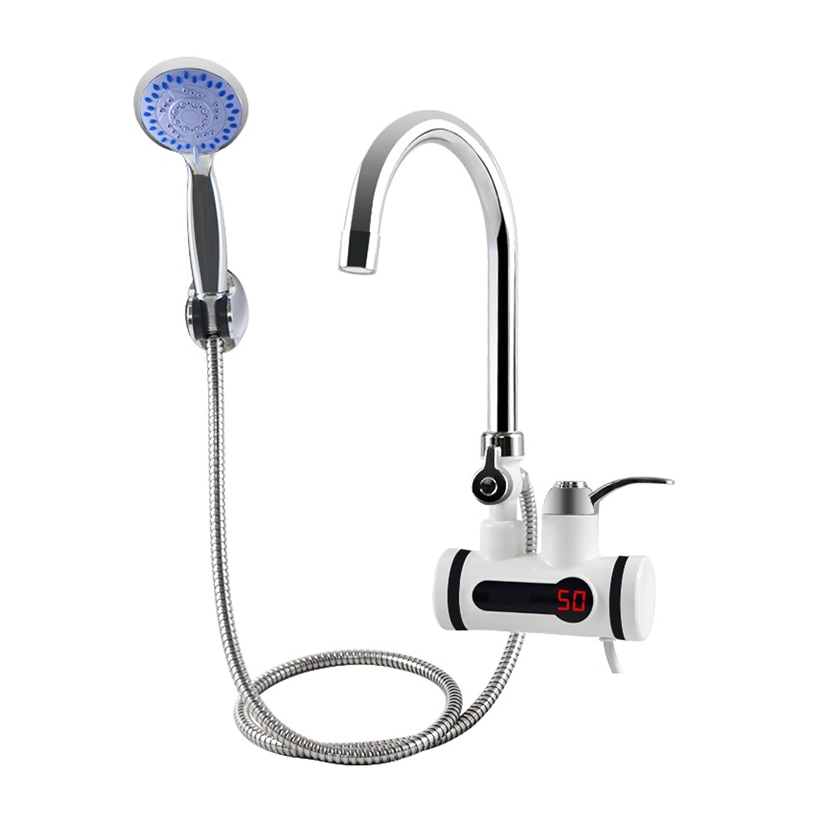 Bezzbiornikowy podgrzewacz wody kran prysznic natychmiastowy podgrzewacz wody elektryczne ogrzewanie z kranu natychmiastowa ciepła woda do kuchni i łazienki(No shower big)