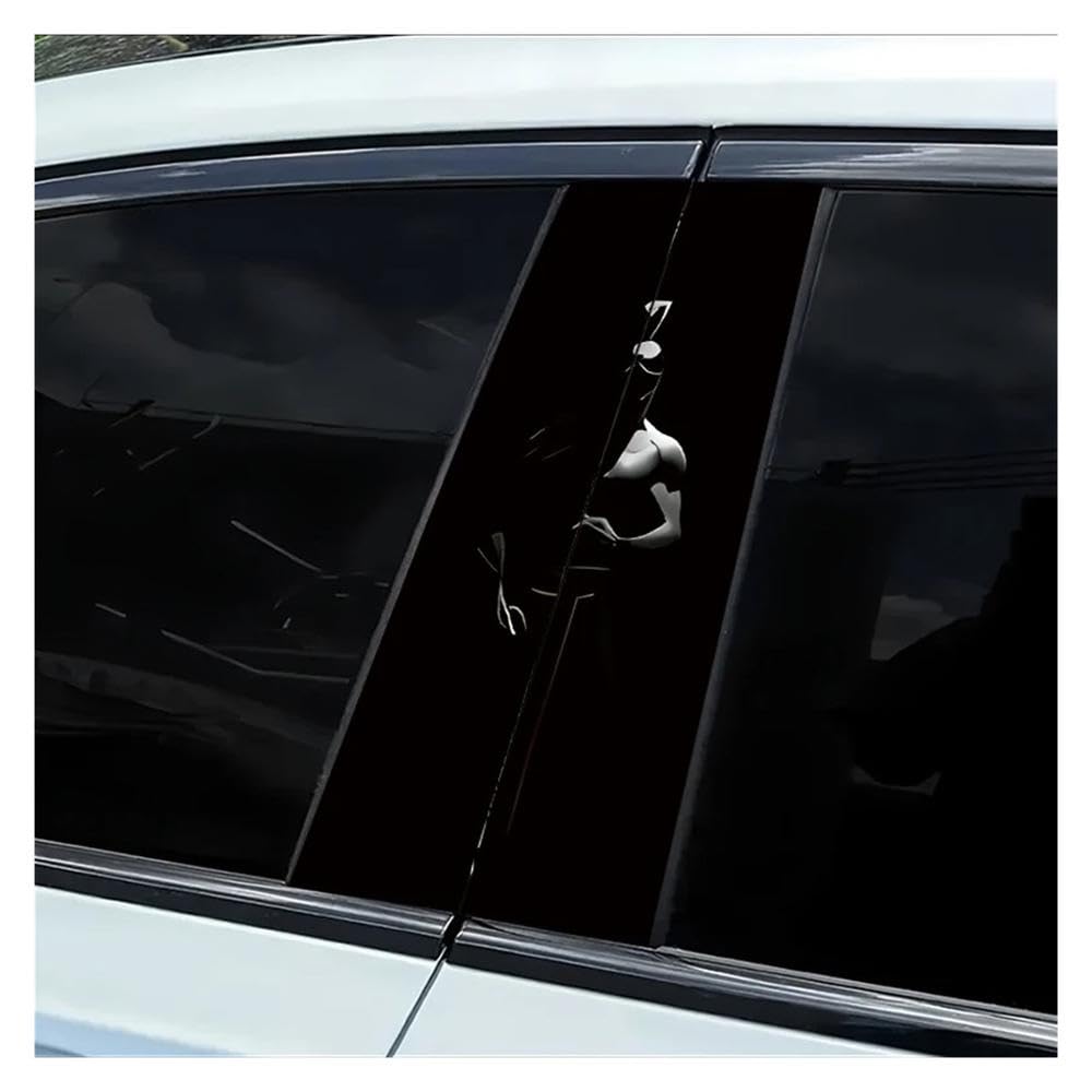 Decorative Items 2 Pieces of Automotive B-Pillar Stickers Abstract Human Figure Smooth Material Protection Film