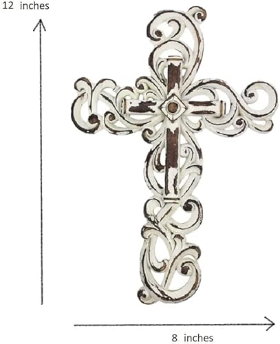 Miniatura 2 de Comfy Hour Faith and Hope Collection - Cruz colgante de pared (blanco) Blanco,Oro rosa