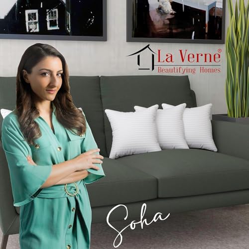 Image of LA VERNE Luxury Premium Cloth Microfibre Blown Technology Filled Cushion Filler Pack of 5 (16 inchX16 inch) (All White)