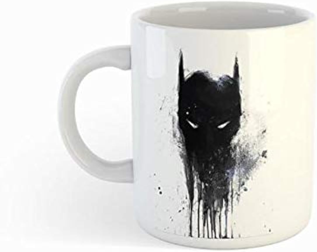 papeyone White Mug with BATMAN FACE