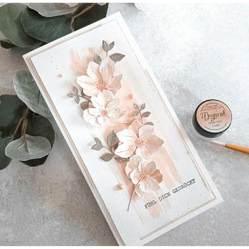 Lapoo Metal Cutting Die for Scrapbooking, 3D Backgrounds Frame New Cutting Dies DIY Album Card Making Decor Paper Craft Metal Die Cuts Party Wedding Decorations (Flower Branches 4.7 x 4.1 in)