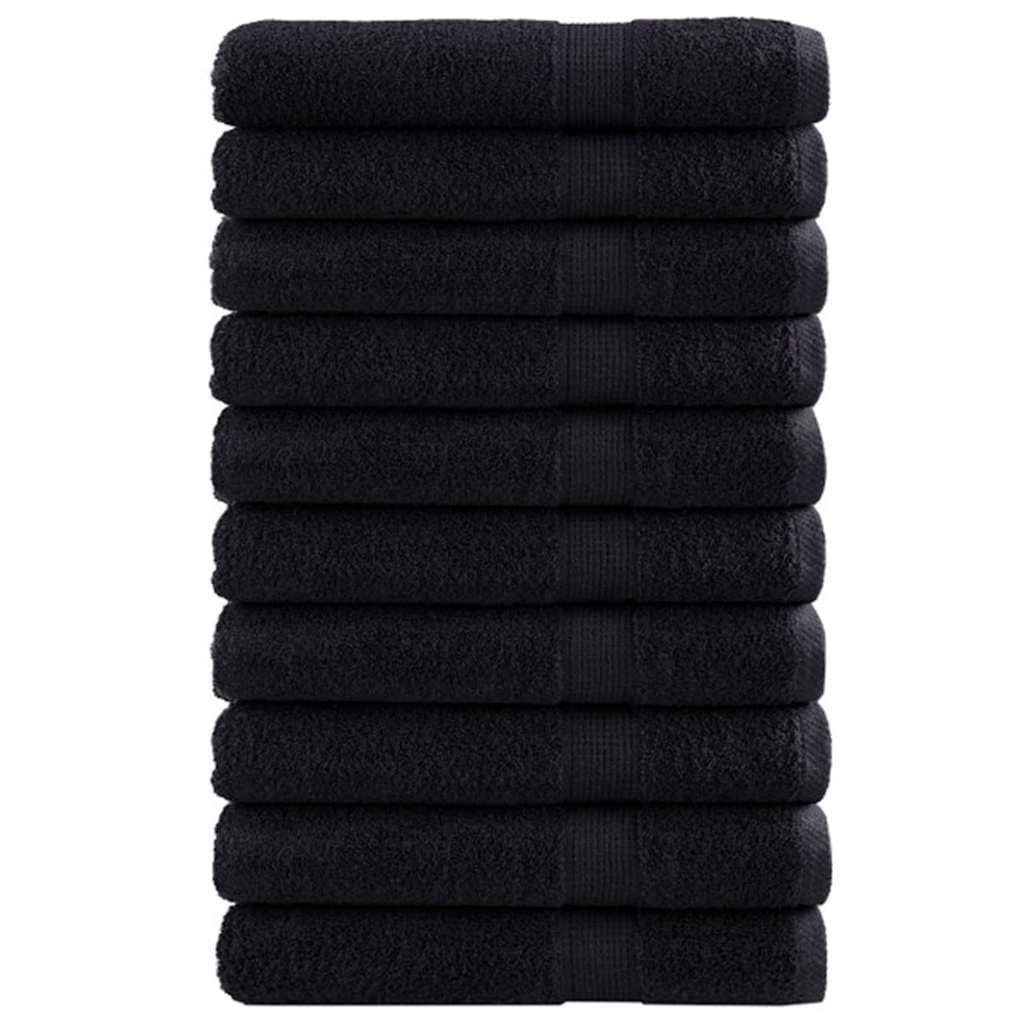 vidaXL Toalla de Invitado SOLUND 25 pcs Negro 80 x 200 cm 550 gsm, Juego de Toallas de Algodón Modernas, Toallas Rectangulares, Suaves, Resistentes, para Huéspedes, Decorativas