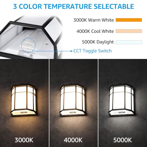 LEONLITE 3CCT Dusk to Dawn Outdoor LED Wall Light, Aluminum, Waterproof - image 3