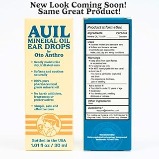 Auil - Mineral Oil Ear Drops - Pharmaceutical Grade, Natural Ear Care for Dry Irritated Ears, Ear Wax, Itchy Ears, and Swimming - No Harsh Additives - Doctor Curated and Bottled in USA
