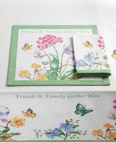 Lenox Butterfly Meadow 60-Inch By 120-Inch Oblong / Rectangle Tablecloth #TOP2