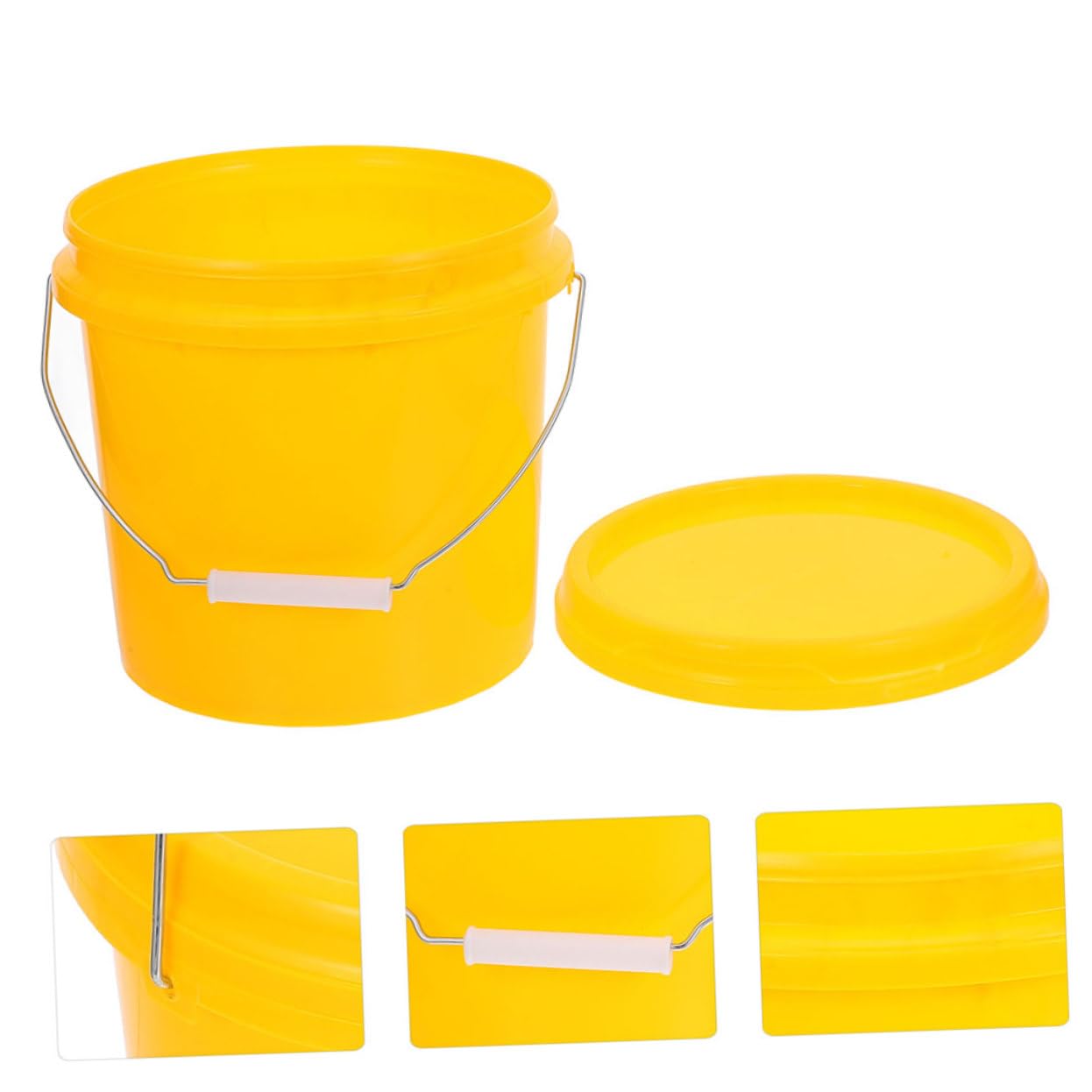 Secchio Ermetico Tondo Portatile da 5l con Manico in Pp, Coperchio a Tenuta Stagna, per Uso Domestico e Conservazione, Costruzione Rinforzata e Resistente