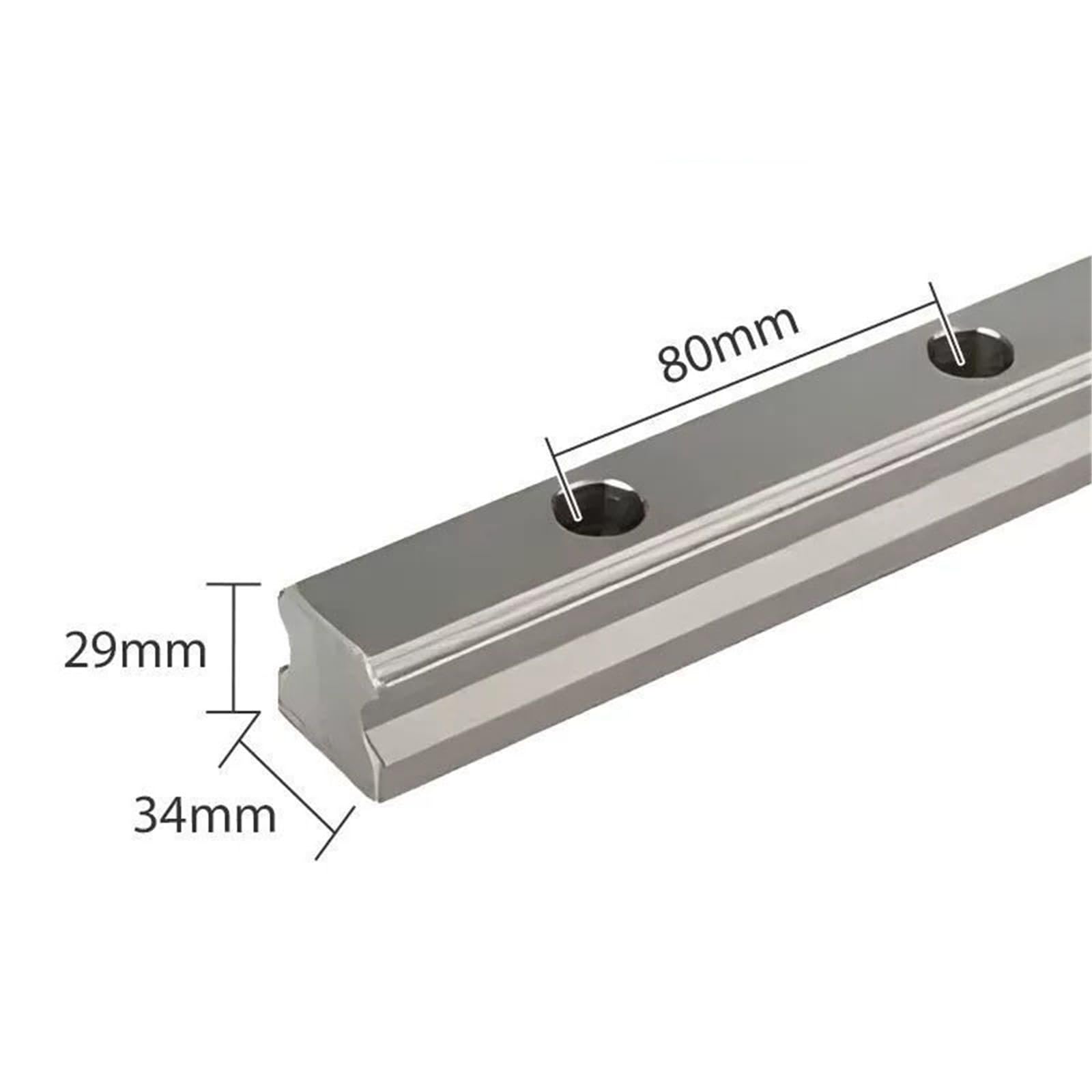 GTPBAO Rail de guidage linéaire HGR35, 34mm de largeur et 29mm de hauteur, roulement en acier, Guide coulissant de mouvement linéaire for Machines à graver, bras robotique rail de chargement