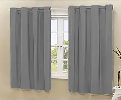 Cortina Blackout 100% Corta Luz Cinza com Película 2,20x1,30m para Sala Quarto Escritório