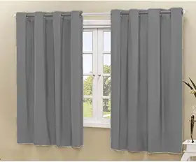 Cortina Blackout 100% Corta Luz Cinza com Película 2,20x1,30m para Sala Quarto Escritório