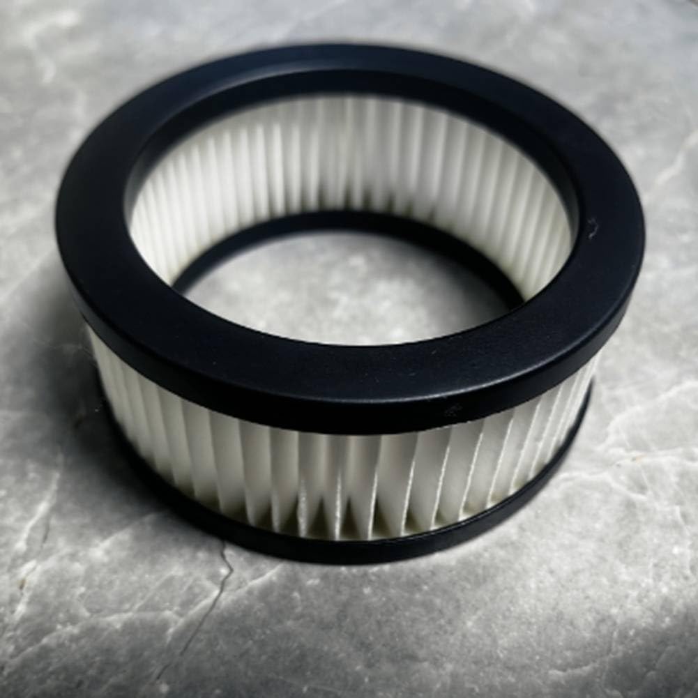 A single circular motor filter with pleated HEPA material.