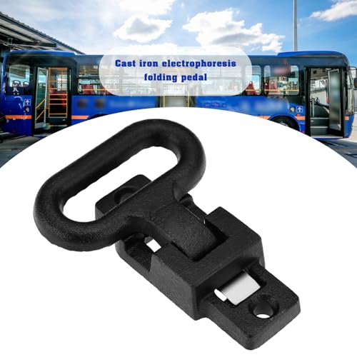 VGOL 1 Stück Verzinkter Stahl Strapazierfähig Klappbare Seitentrittstufe 10 X 5,3 cm Schwarz Lackiert rutschfest für Bus Pferdeanhänger LKW Wohnmobil Erhöhte Sicherheit Stabile Plattform