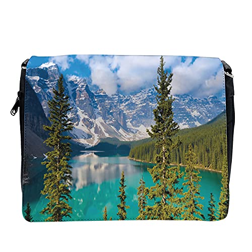 Lunarable Landscape Cross Body Messenger Bag, Moraine Lake in Canada, Unisex