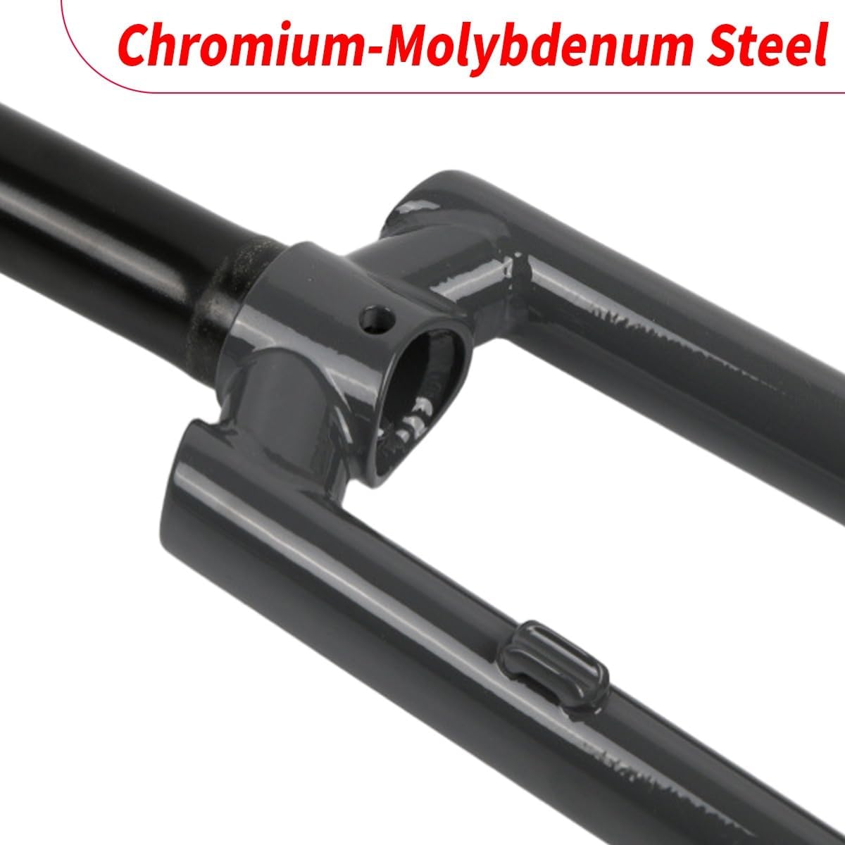 Road Bike Disc Brake Rigid Fork Thru Axle 1 1/8" Straight Tube Hard Forks Chromoly Steel Front Fork