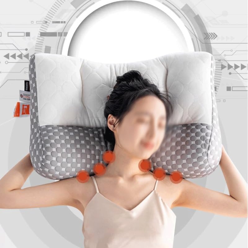 Pair of Family Sized Pillows Made of Knitted Cotton Suitable for All Seasons