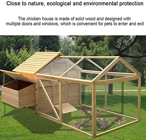 Hühnerstall Villa Geflügelstall Kaninchenstall, 50 -Zoll Deluxe hölzerne Hühnchen -Stallguss im Innen-/Outdoor… – Bild 4