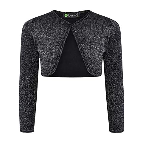 LOTMART Girls Glitter Effect Cardigan Black Cover