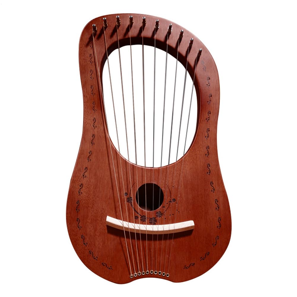 Arpa a verricello a dieci corde - strumento di arpa in mogano | portatile di alta qualità con corde in metallo, strumento musicale compatto con corde | Studente per principianti di musica