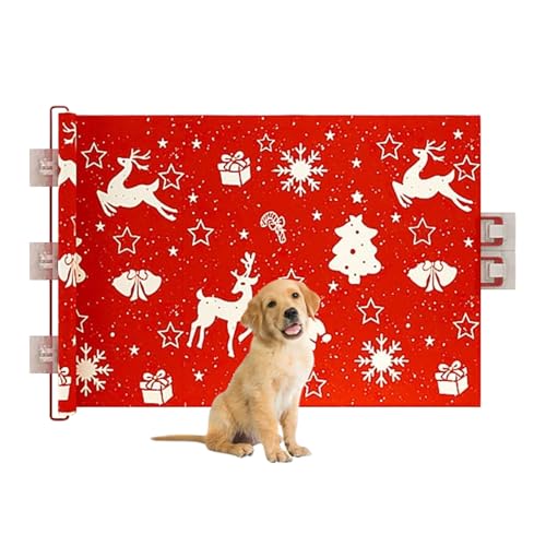 Barrera extensible para perros – Barrera sin perforación | Puerta de puerta decorativa de Navidad para mascotas | Barrera interior extensible para gatos y perros, para pasillos, balcones, escalas