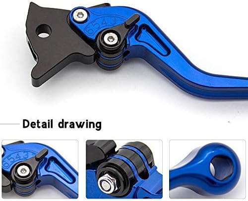 Miniatura 3 de FXCNC Racing CNC Palancas de freno de embrague ajustables para Yamaha TDM 900 2012-2014, MT03 MT-03 2006-2011, Palanca azul con ajuste negro.