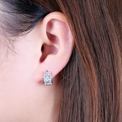 Limerencia G23 Pure Titanium Hypoallergenic Chunky Wide Hoop Earrings |Cubic Zirconia Earrings | for Women Pave 5A grade CZ Sparkly for Sensitive Ears2