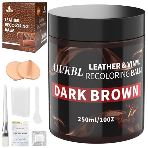 AIUKBL Leather Recoloring Balm Leather Color Restorer Leather Restorer for Couches Leather Scratch Remover Leather Scratch Repair Leather Repair Kit for Furniture Leather Dye (Dark Brown)
