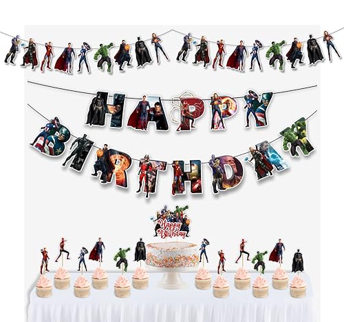 Fournitures de fête d'anniversaire super-héros Seyal pour décorer facilement sans stresser