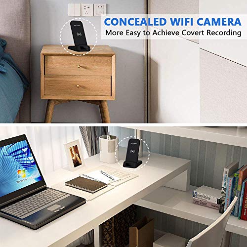 WiFi Hidden Camera Wireless Phone Charger Spy Camera, KAPOSEV 1080P Security Cameras Spy Nanny Cam with Motion Detection Alarm,Support Remote Monitoring and Recording/Playback Via Mobile Phone - Thumbnail 2