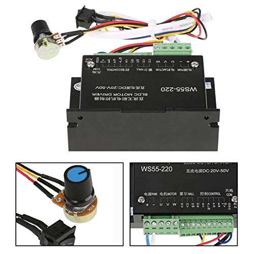 Yosoo BLDC Motor Driver Controller, 3 Phase, 48V 500W, WS55-220, Black, Controller, BLDC Motor Driver, YosooHC03093 - Image 4