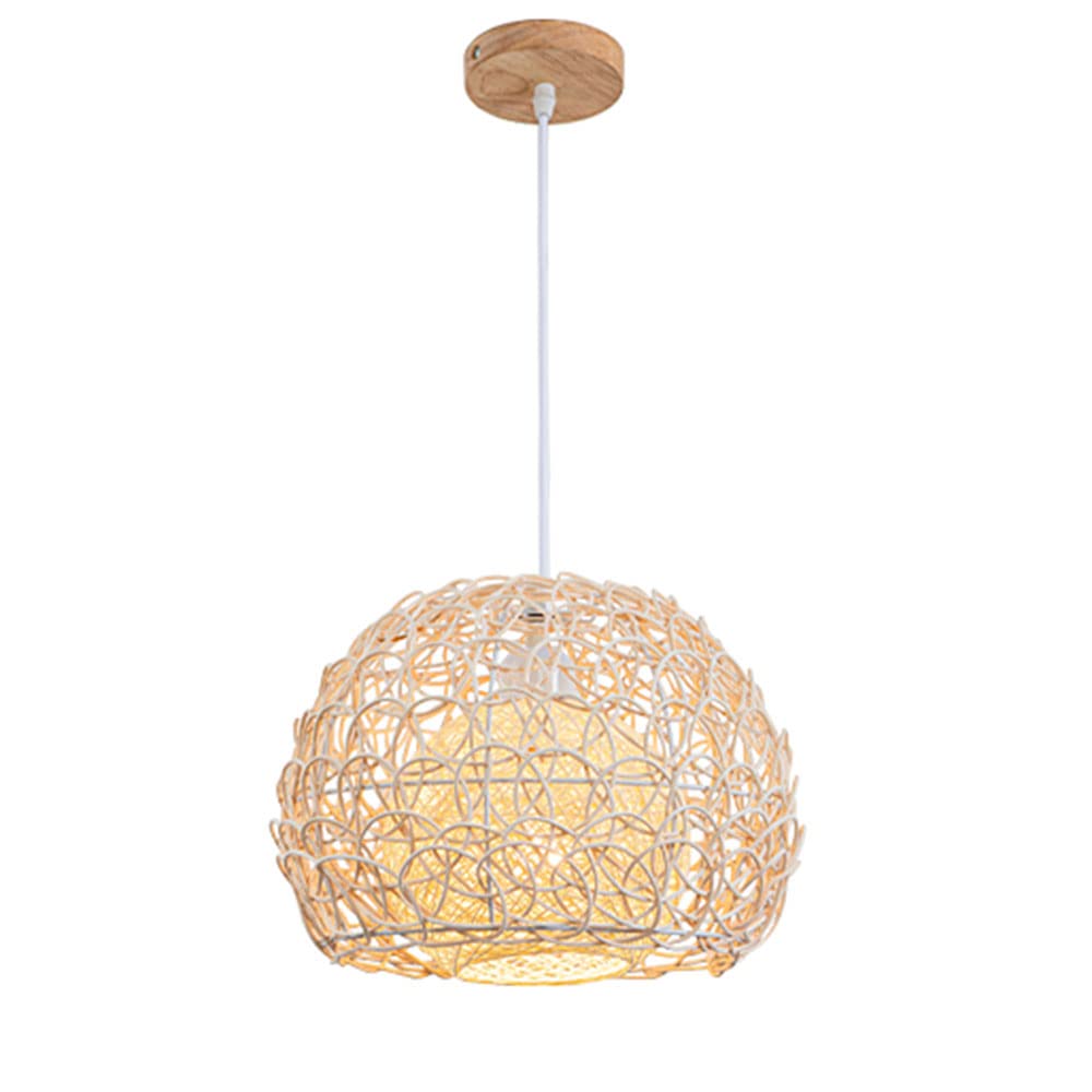 Lustre en bambou rond pour créer une ambiance chaleureuse