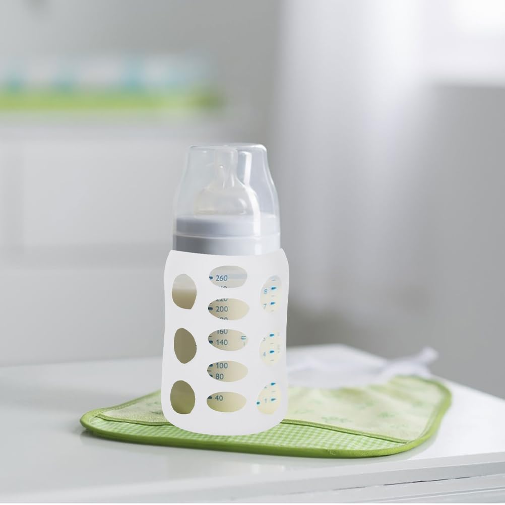Manchon Biberon En Silicone 4 Pièces 3.35 Pouces Protection Antidérapante Et Pour Bébé Compatible Verre Et Plastique