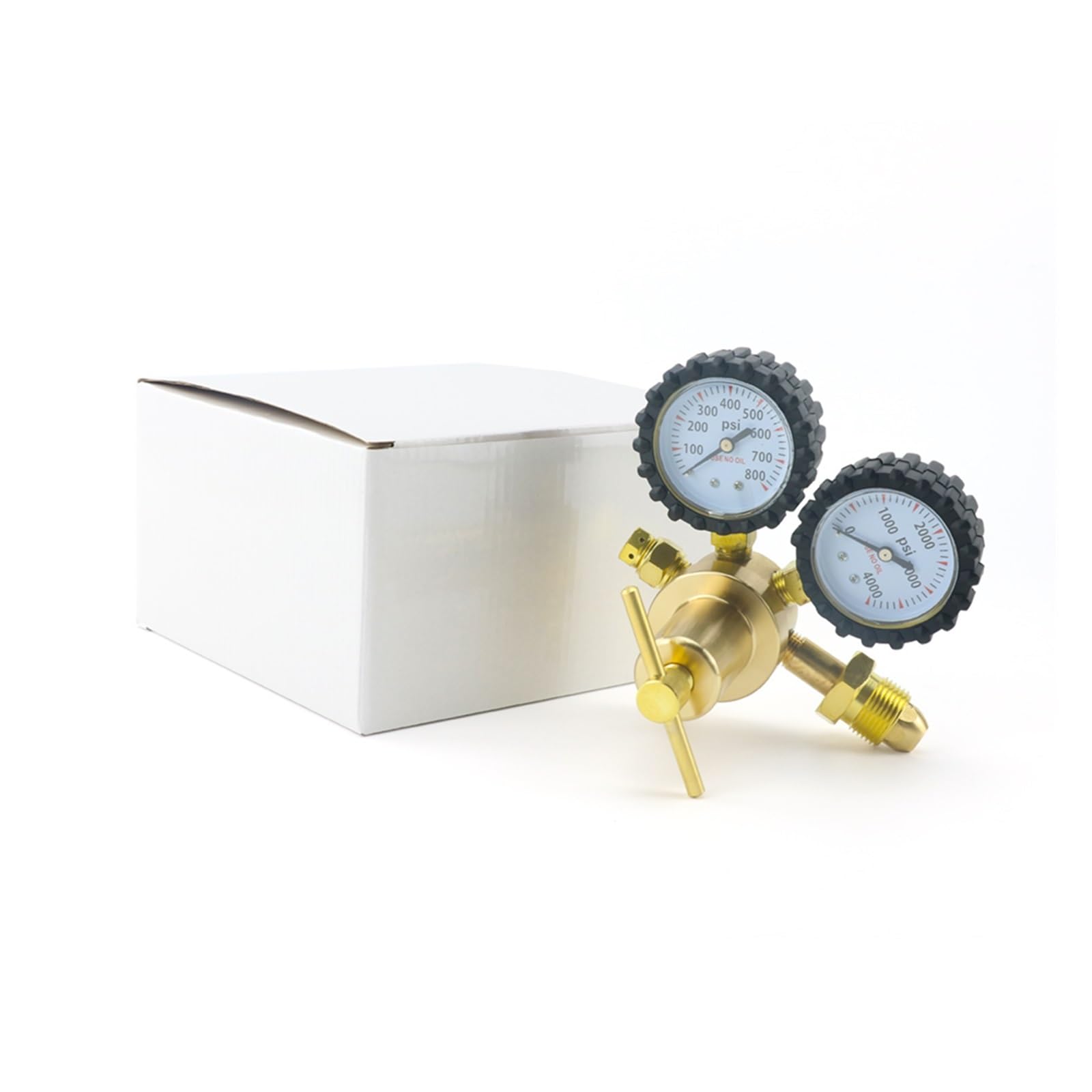 Régulateur d'azote en laiton 1/4 "0-600PSI, jauges de connexion de soupape de réduction de pression de gaz CGA580