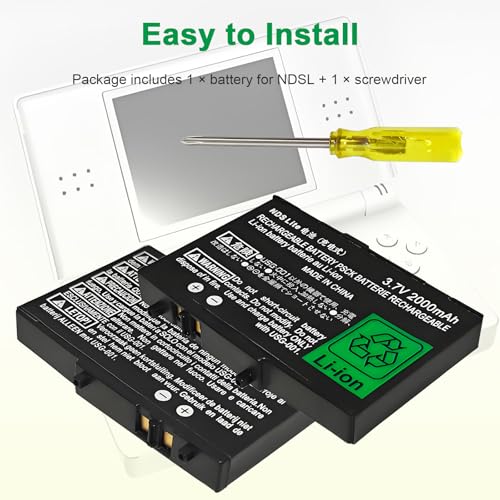 Image of USG-003 for Nintendo DS Lite Battery - USG-001 Battery Replacement Compatible with Nintendo DS Lite, NDS Lite, DSL, NDSL Game Player 3.7V