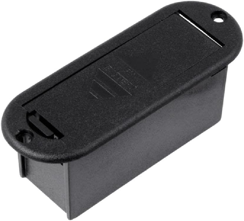 9V Battery Compartment for Active Bass Guitar Pickup - Black Replacement Battery Box for Electric Guitar and Bass Accessories - Sturdy Case Holder for Musical Instruments