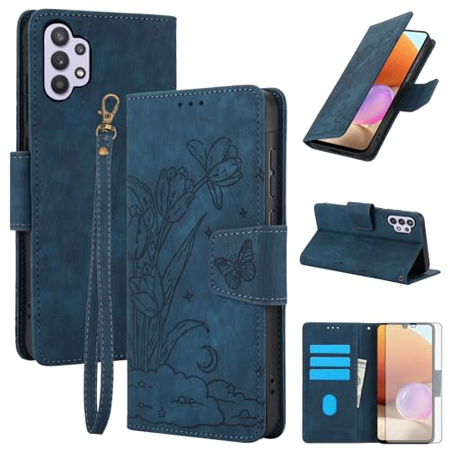 Coque Samsung Galaxy A32 4G Antichoc avec Support Vidéo et Porte-Cartes
